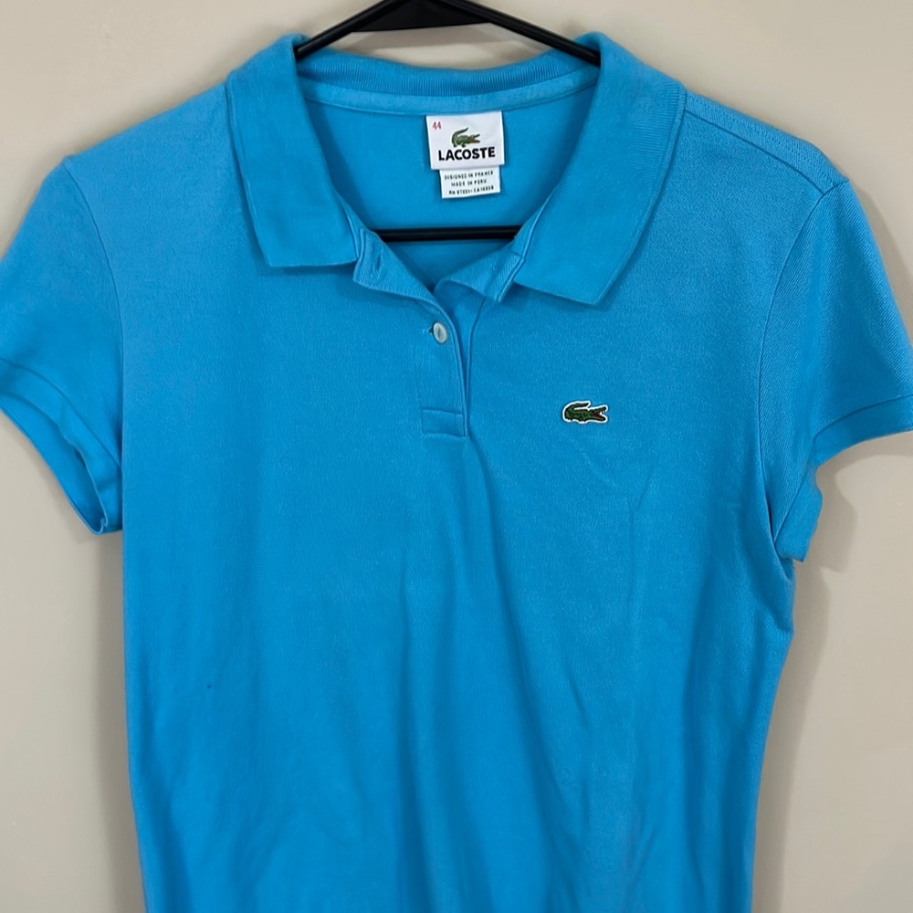 - Lacoste Blue Alligator Light Blue Polo Shirt Size 44